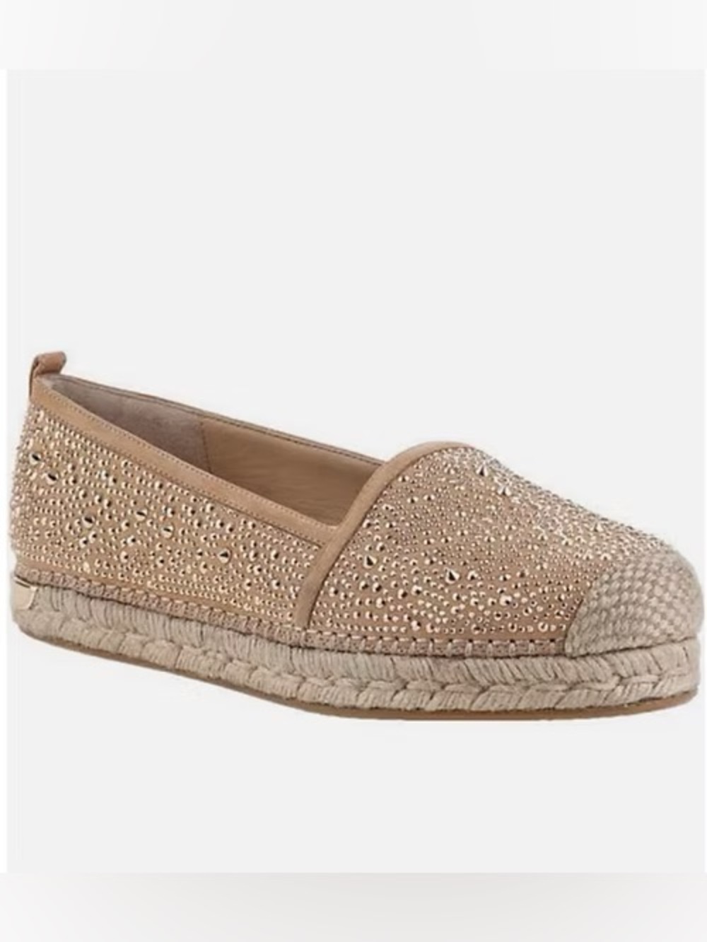 STUART WEITZMAN Nude Gold Rhinestone Espadrille Slip-On - Picture 10 of 10